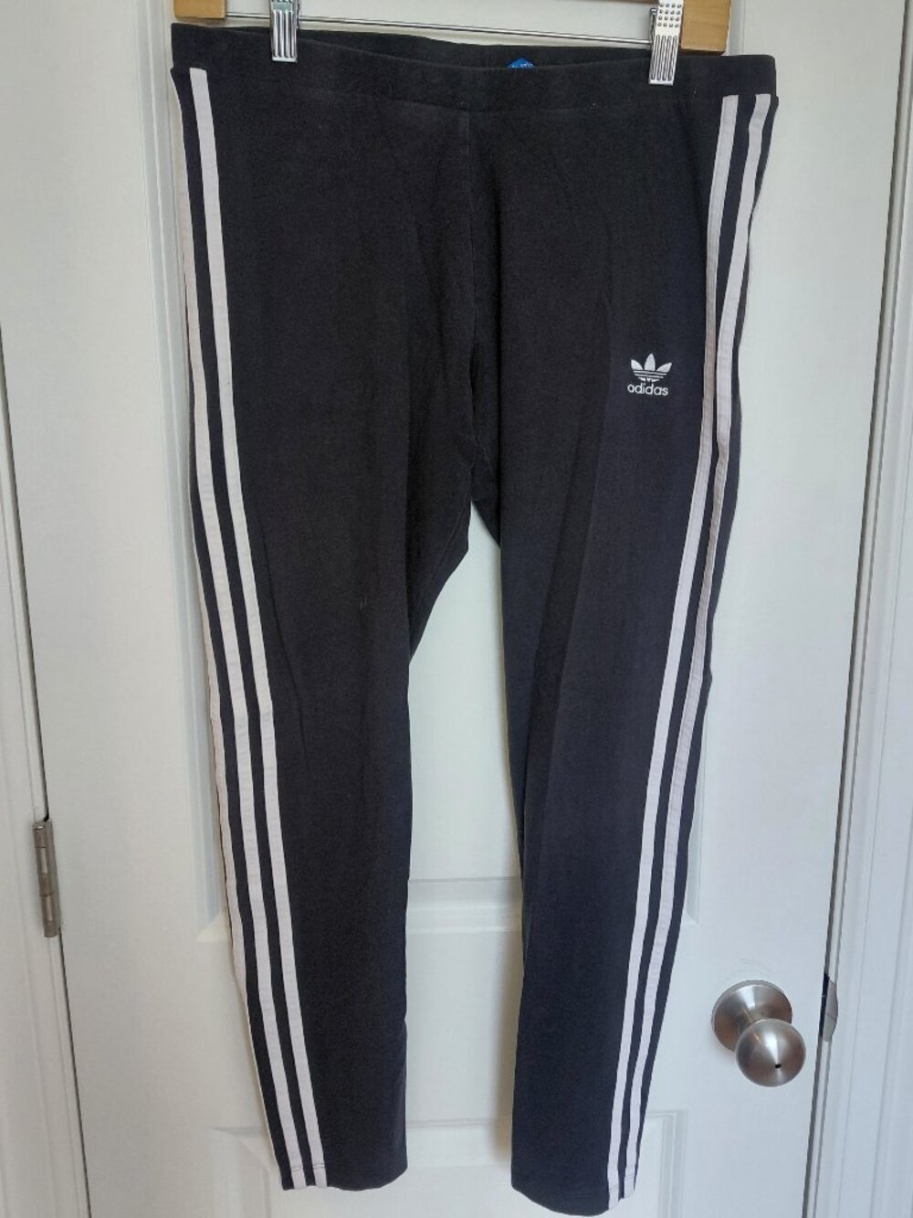 Adidas Black Leggings with Stripe Detail
